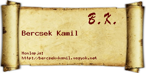 Bercsek Kamil névjegykártya